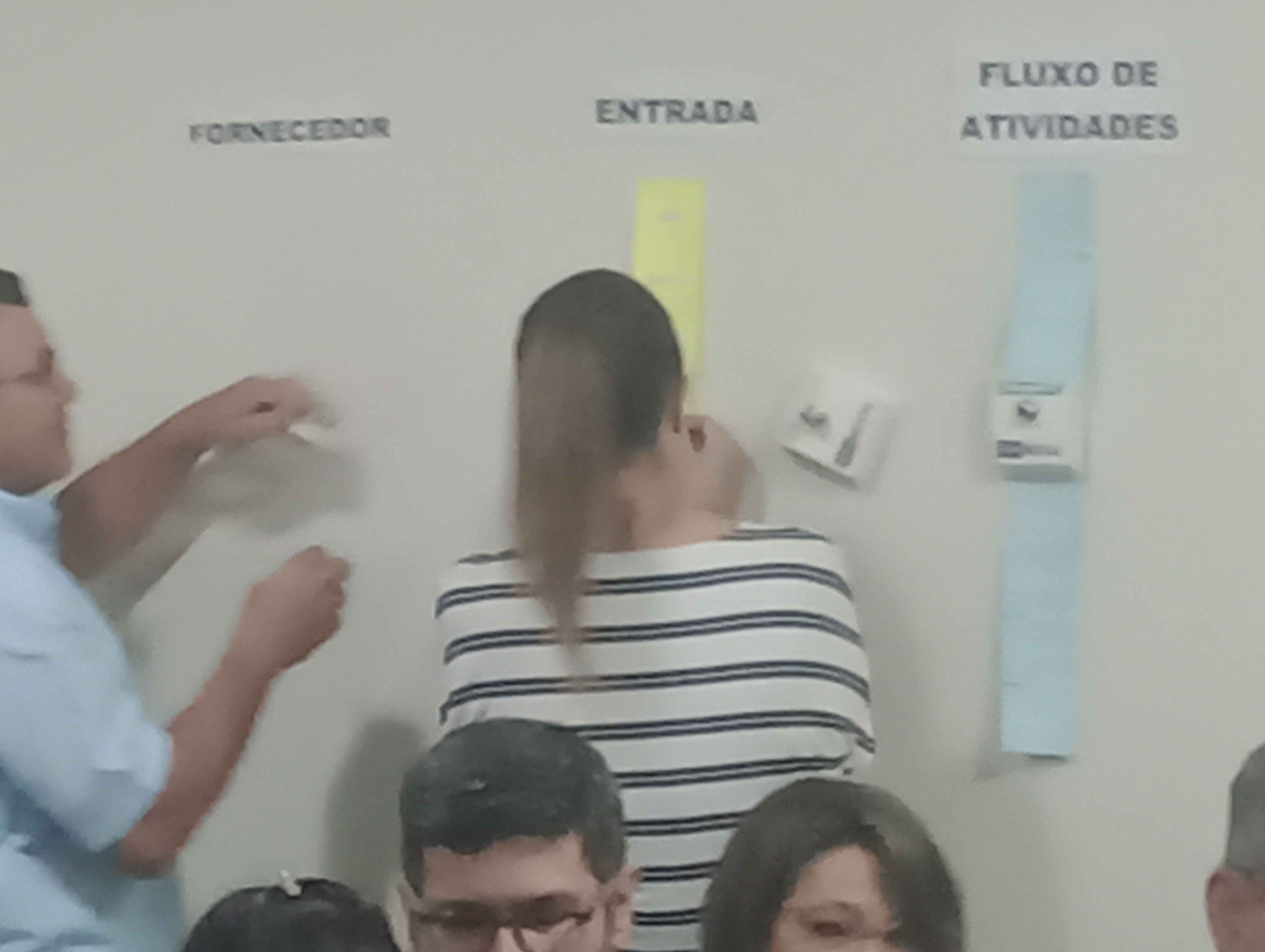 Imagem mostrando colaboradora participando da dinâmica do treinamento
